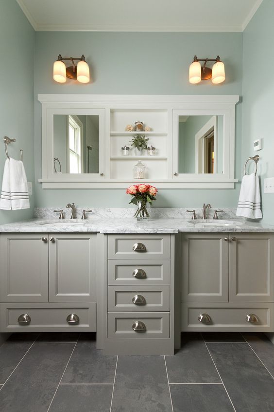 Bathroom Cabinet Ideas Gray Bathroom Cabinet with Mint Green Wall - Harptimes.com
