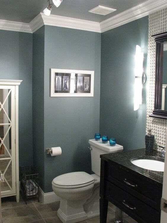 Bathroom Color Paint Ideas A Dark-Colored Bathroom Wall - Harptimes.com