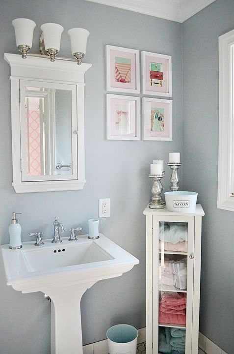 Bathroom Wall Decor Cute Pink Framed Picture - Harptimes.com