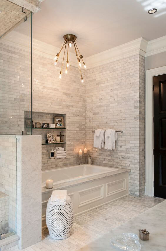 Brick Walls Master Bathroom Design Ideas - Harptimes.com