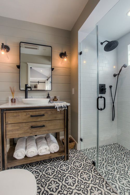 Guest Bathroom Ideas Bathroom with Wooden Vanity - Harptimes.com