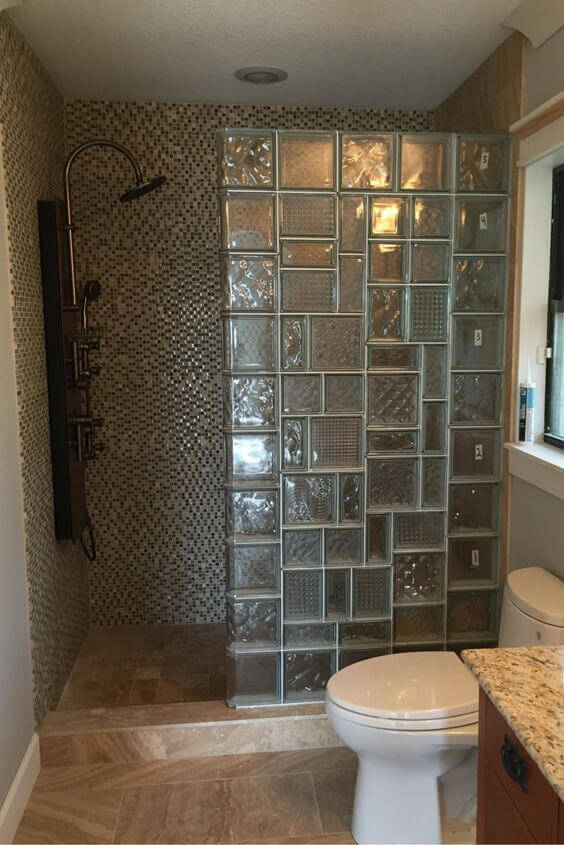 Walk In Shower Tile Design Ideas with Glass Block - Harptimes.com