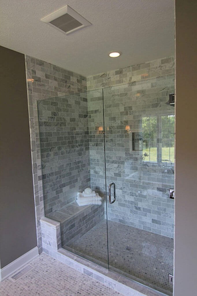 Walk In Shower Tile Ideas Frameless Shower Area with Brick-Style Tile - Harptimes.com