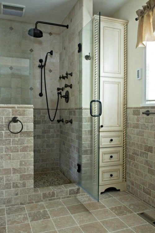 Walk In Shower Tile Ideas Warmer Tile with Industrial Vibe - Harptimes.com
