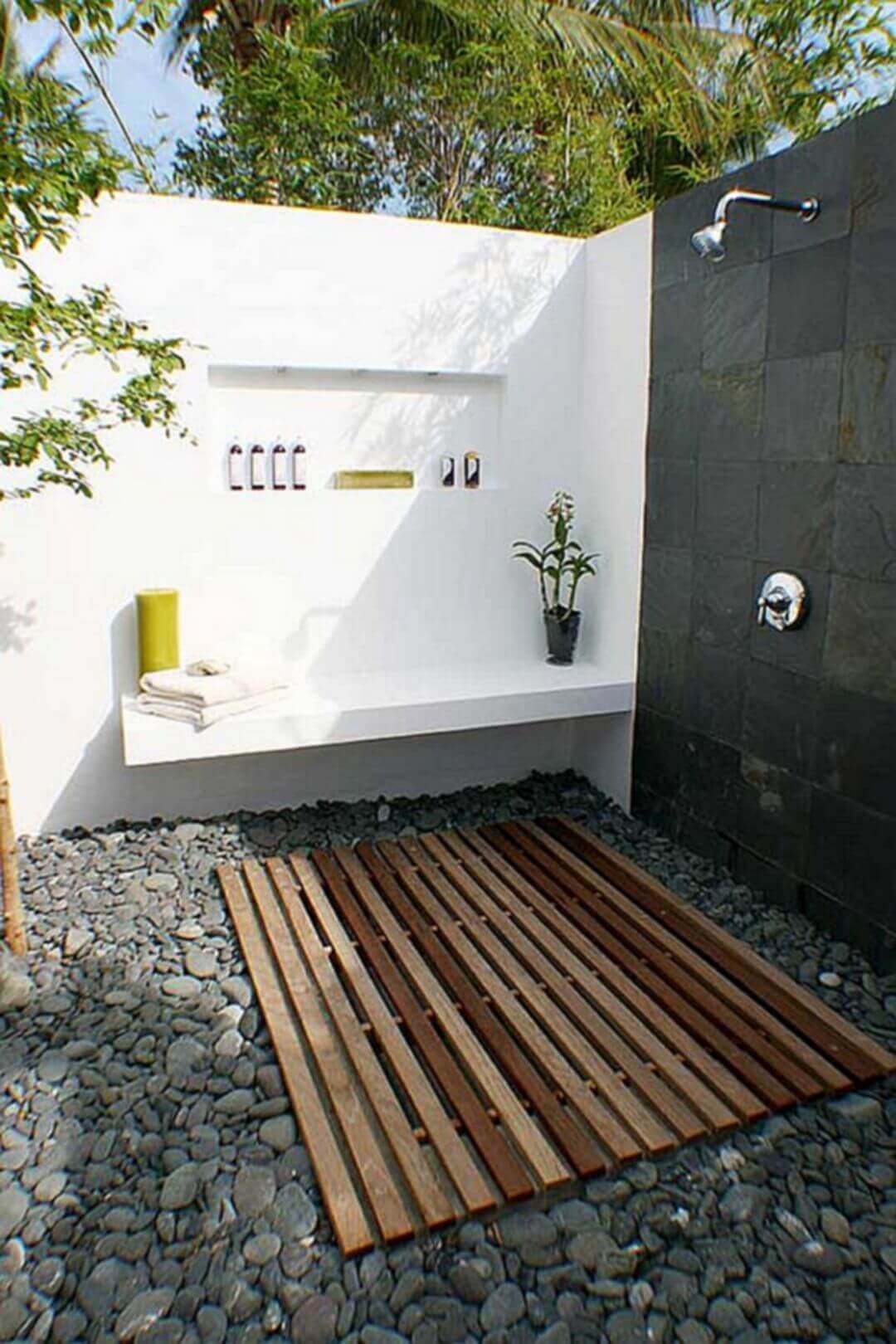 Outdoor Shower Design Ideas with Modern Approach - Harptimes.com