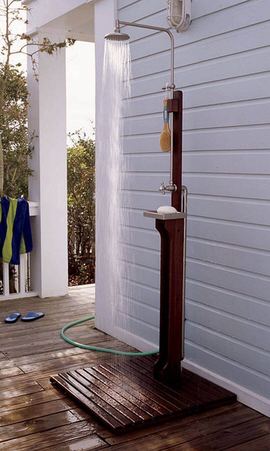 Simple Outdoor Shower Ideas Freestanding Shower Kits - Harptimes.com