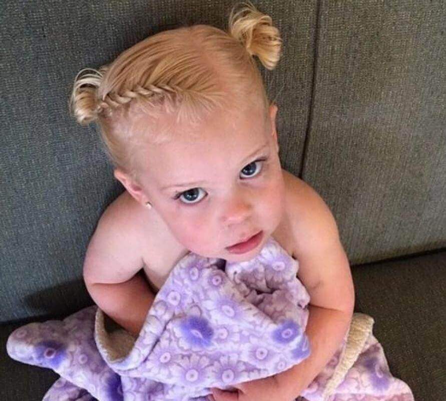 Baby Cute Hairstyles with Two Knots