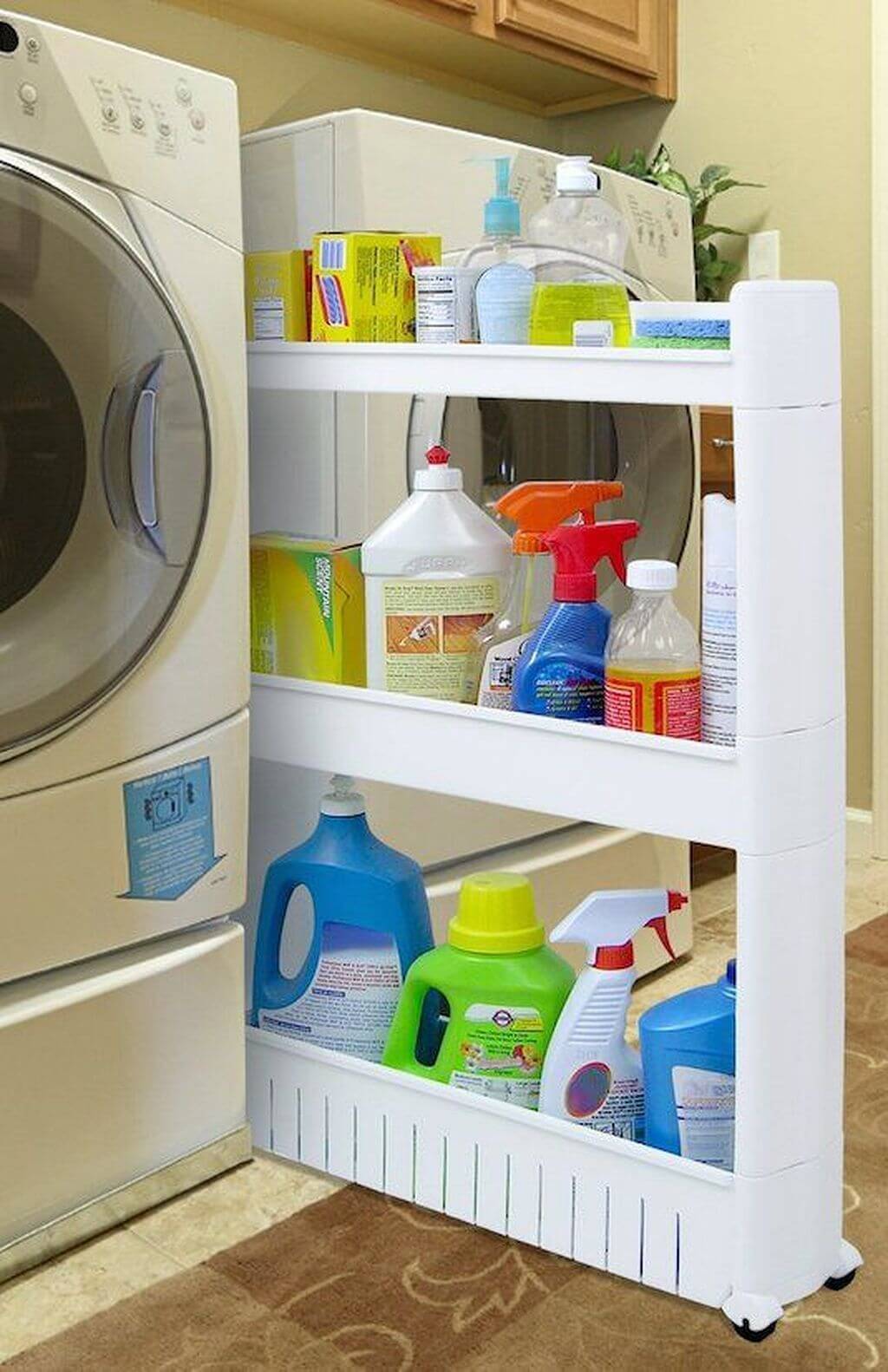 14. Pull-Out Rack Cute Small Laundry Room Ideas - Pull-Out Rack - Harptimes.com