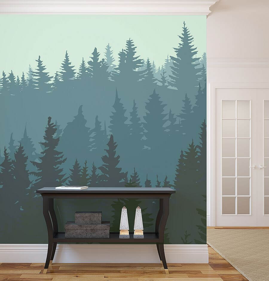 Paint Accent Wall Ideas - The Splendid Pine Forest - Harptimes.com