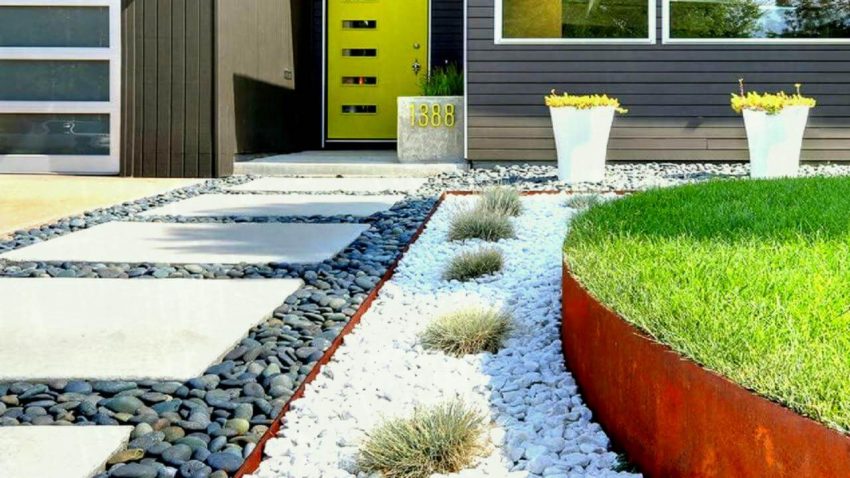 Bewitching Pebbles Modern Front Yard Landscaping Ideas - Harptimes.com