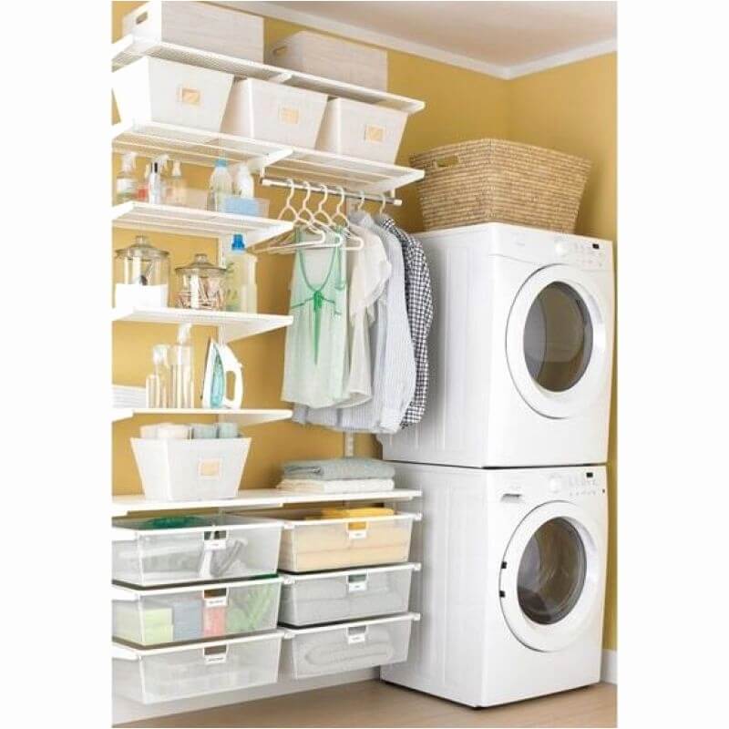6. Plastic Containers are always Great DIY Small Laundry Room Ideas - Plastic Containers are always Great - Harptimes.com