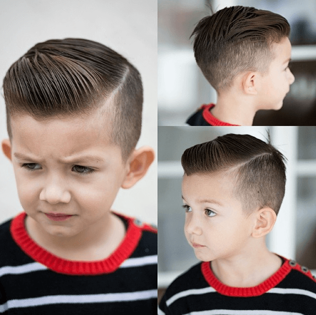 Faded Kids Hairstyle With Side-Part - Harptimes.com