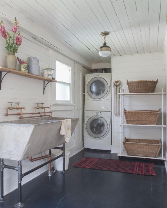 Rustic Industrial Laundry Room