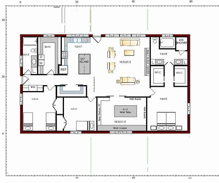 Modern Barndominium Floor Plans 2 Story With Loft 30x40 40x50 40x60 