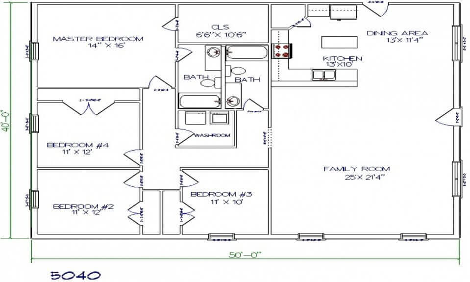 Modern Barndominium Floor Plans 2 Story with Loft [30x40, 40x50, 40x60]