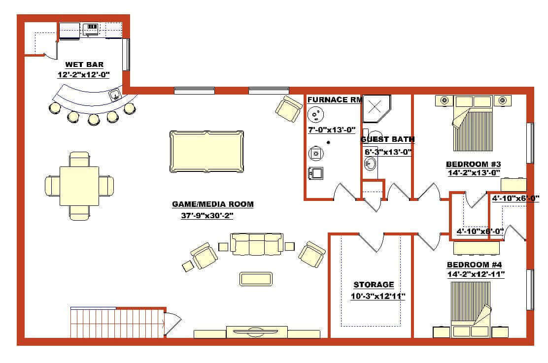 Barndominium Floor Plans - 12. Barndominium Floor Plan for Basement