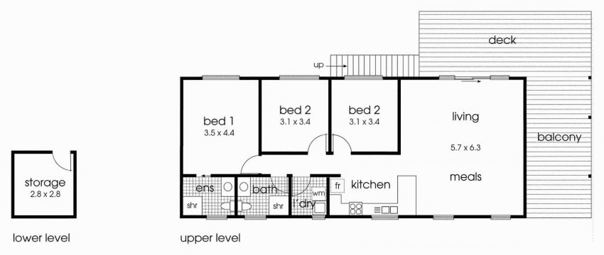 Barndominium Floor Plans - 5. Barndominium with Deck and Low-Level Storage