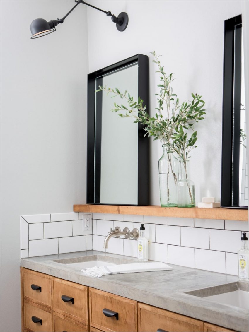 18. Bathroom Mirror Ideas with Protruding Frame - Harptimes.com