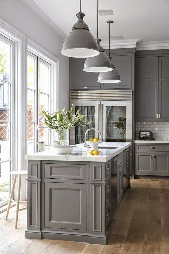 kitchen decor ideas diy - 6. Gray Kitchen Cabinet Decor Ideas - Harptimes.com