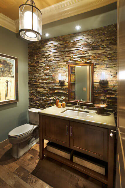 Bathroom Lighting Ideas Light Fixture Stone Wall Bathroom - Harptimes.com