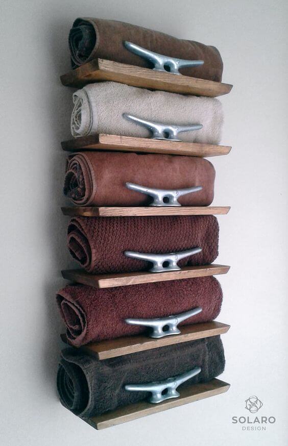 Bathroom Storage Ideas Dock Cleats Shelves for Towel - Harptimes.com