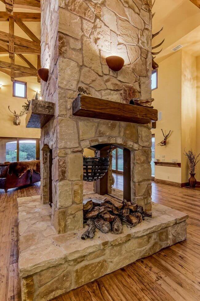 double sided fireplace design