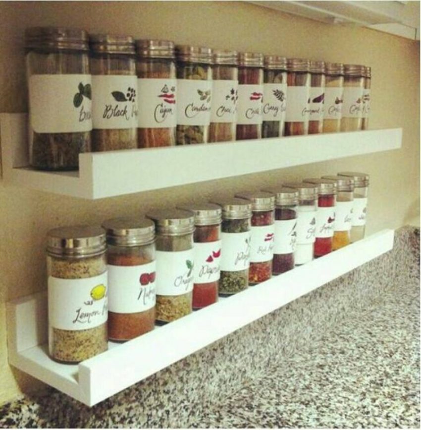 wall mounted spice rack ideas
