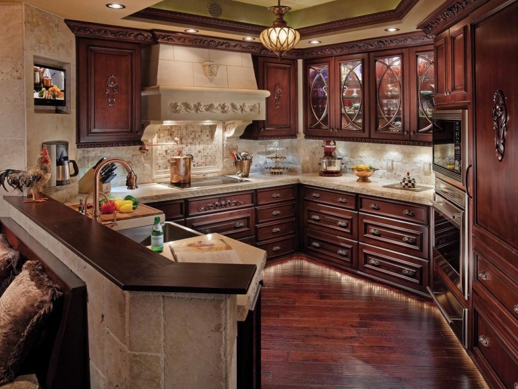 Cherry Kitchen Cabinet with Lavish Detail