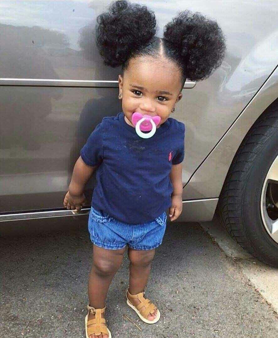 Cute Little Girls Little Black Girl Hairstyles Dual Puffs