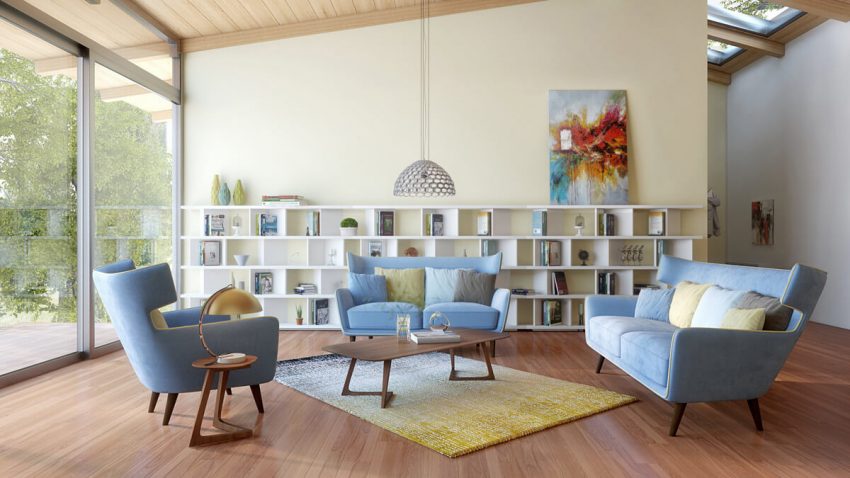 Modern Living Room Design Ideas with Pasty Scheme