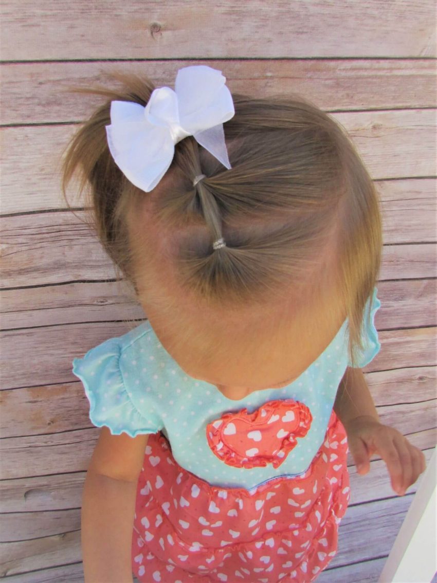 Triple Tie Baby Hairstyles for Girl with Bow