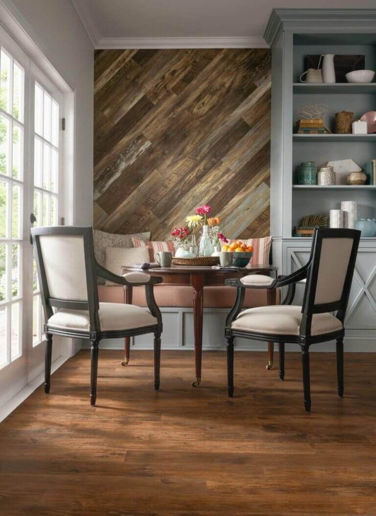 Wood Accent Wall Ideas Feature in Dining Room