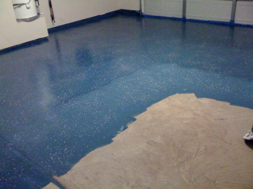 Blue Coating Basement Floor Paint Ideas