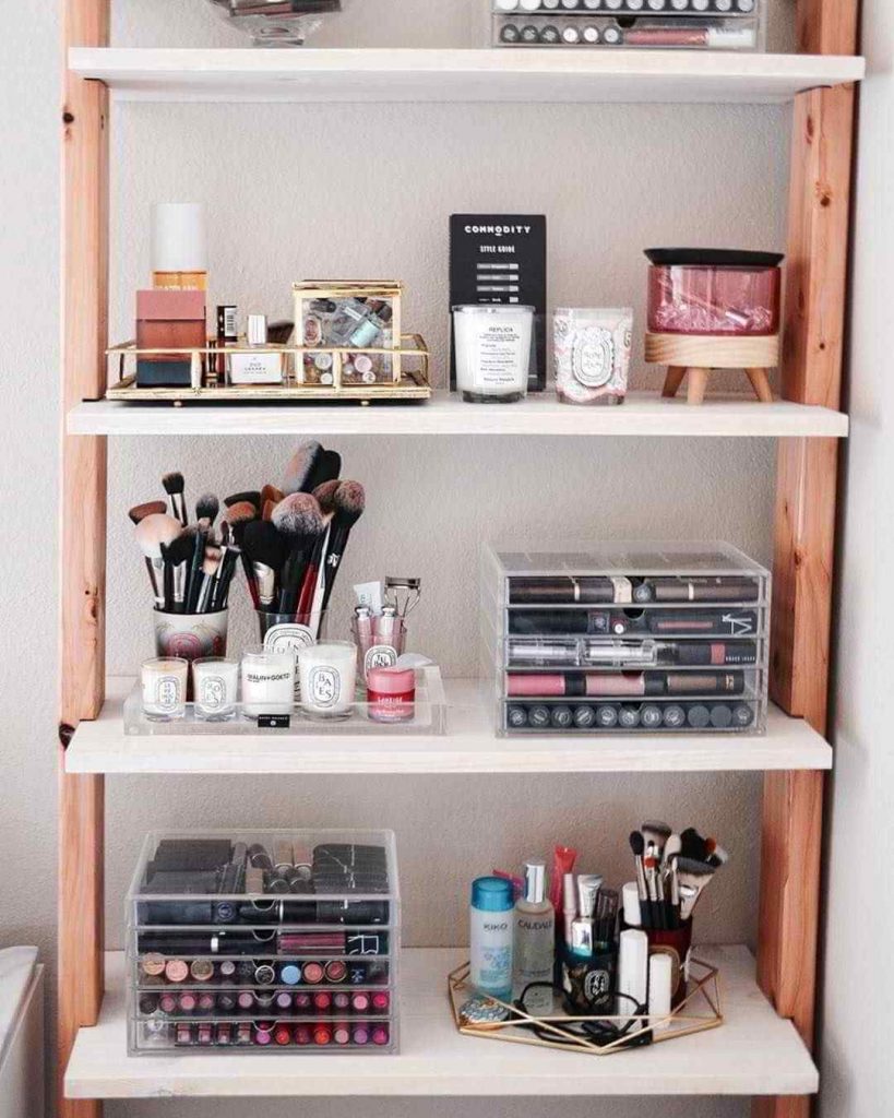 makeup storage organization ideas