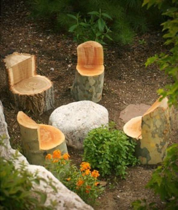 tree stump chair ideas