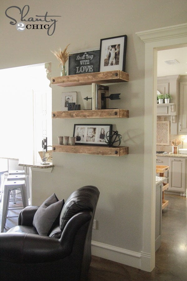 floating shelves ideas living room
