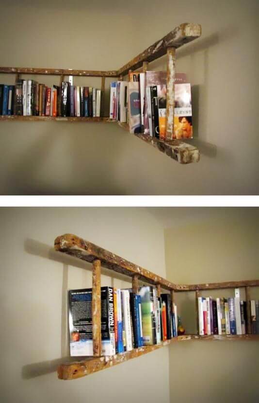 ladder bookshelf decor