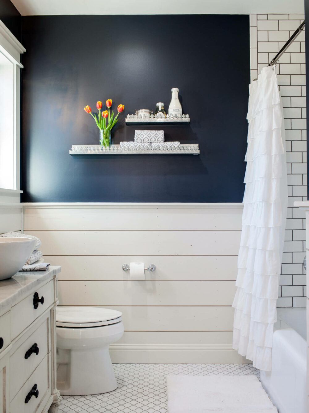 bathroom wainscoting tile