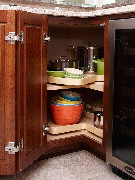 corner kitchen cabinet with lazy susan