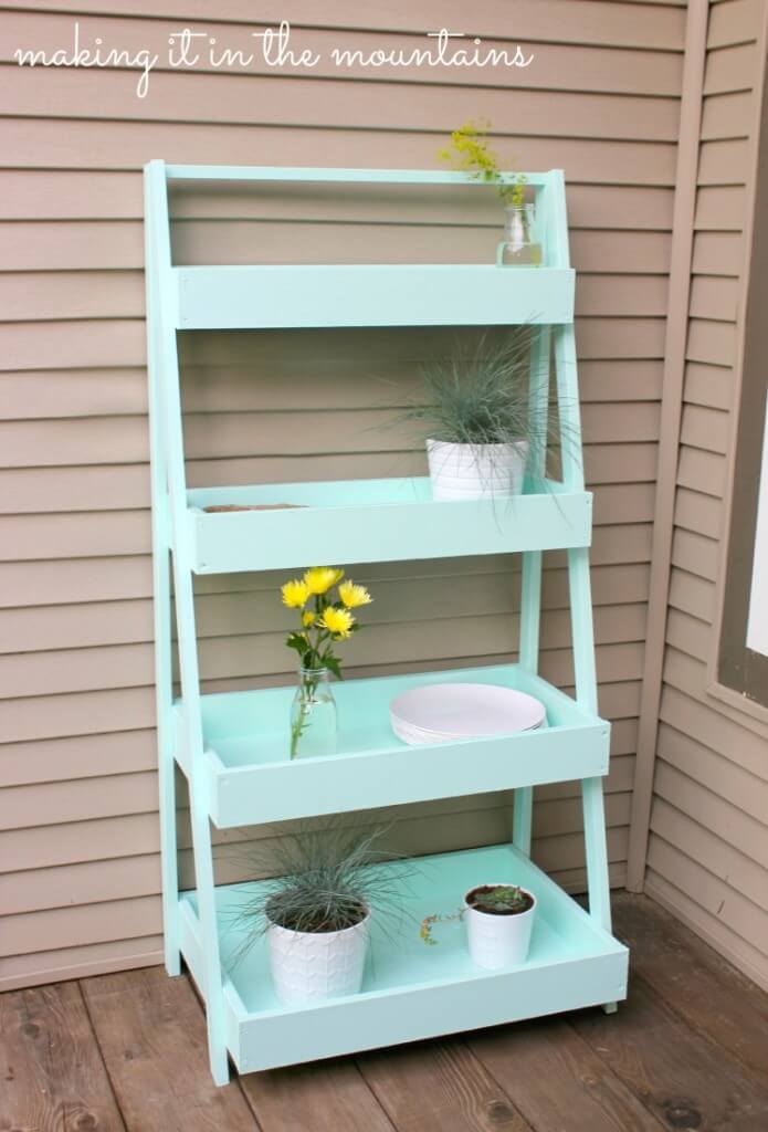 diy decorative ladder shelf