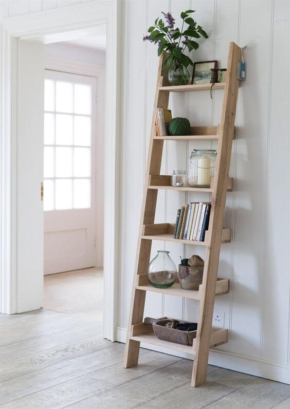 diy ladder shelf for plants