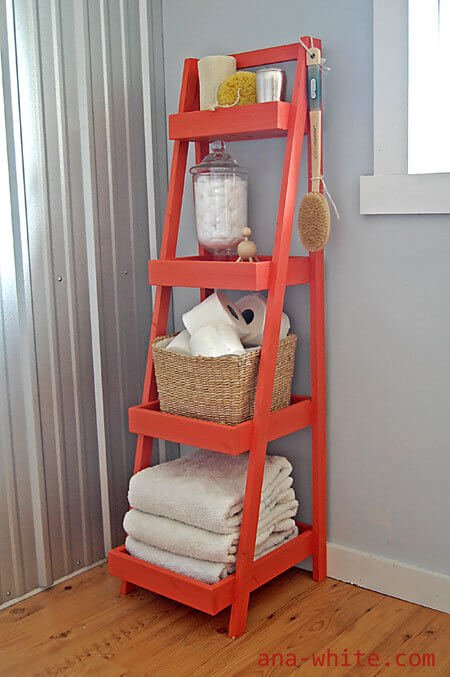 diy toilet ladder shelf