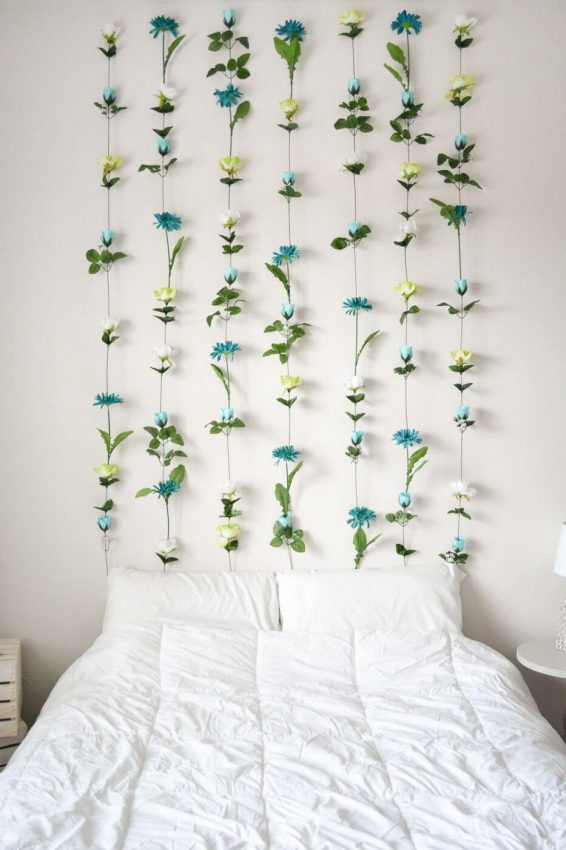 DIY Flower Wall Headboard