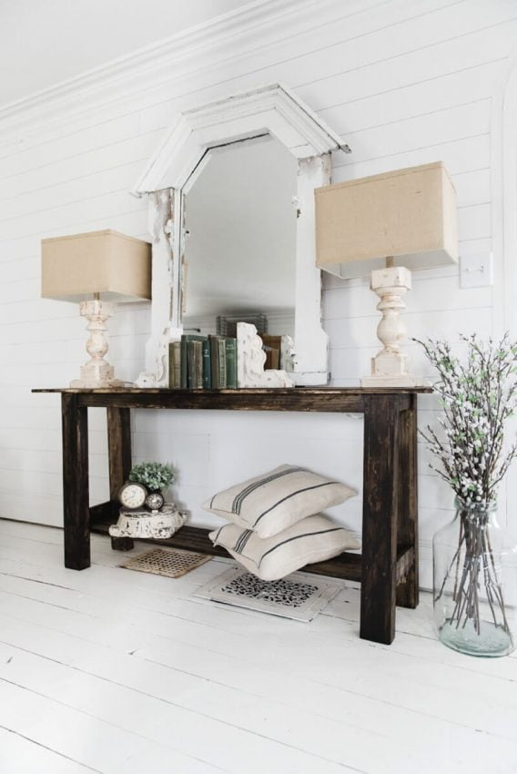 DIY Rustic Small Console Table