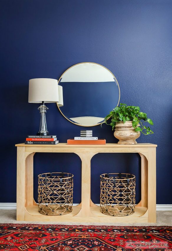 DIY plywood console table
