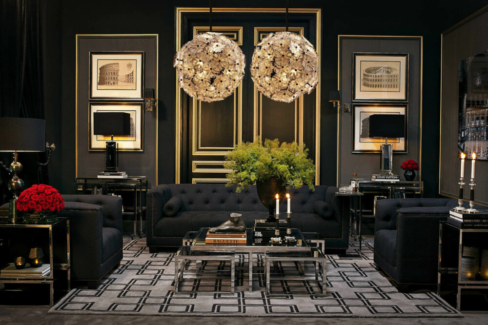 black and gold living room ideas