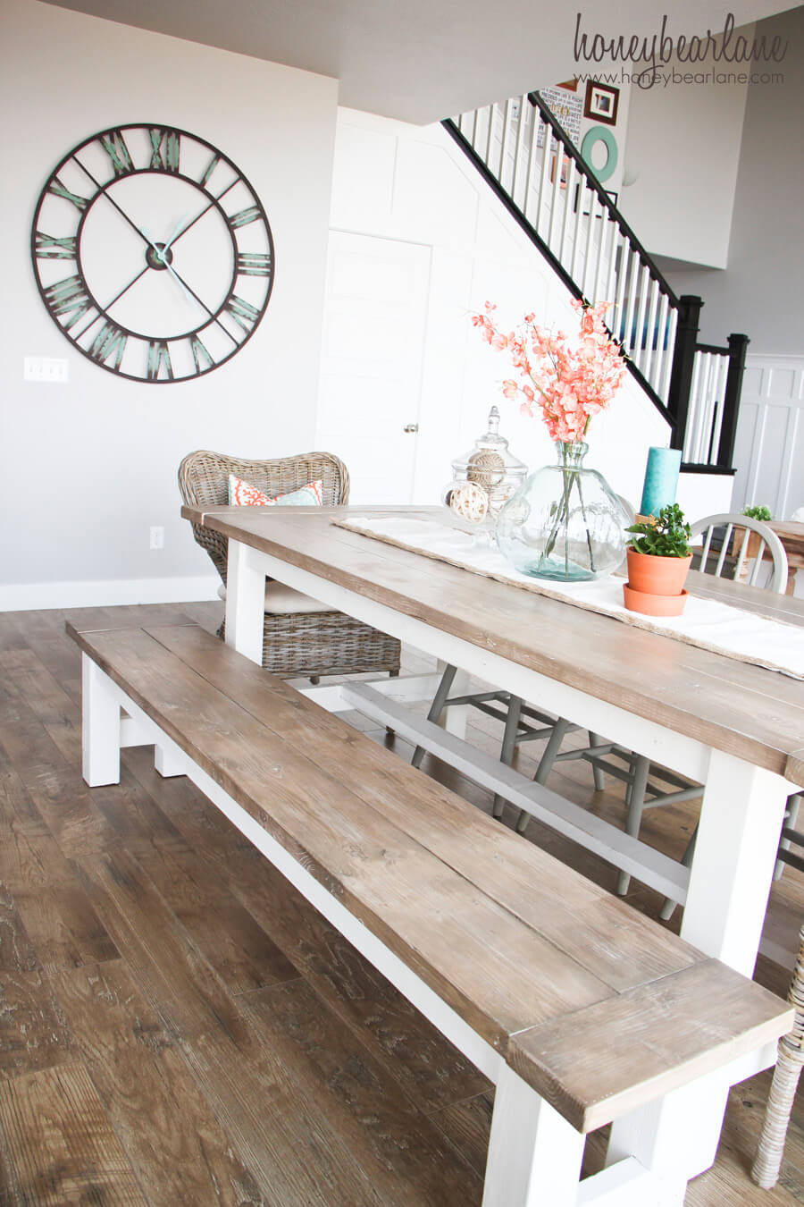 diy farmhouse table and bench