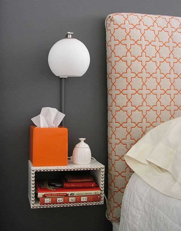 diy floating nightstand with light