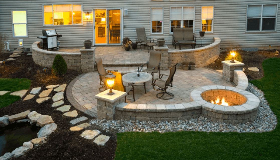 45+ Small Paver Patio Ideas DIY Pictures with Fire Pit & Tips Building