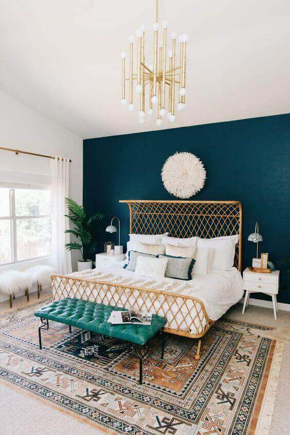 The Luxurious Master Bedroom Paint Colors Ideas of Gold and Turquoise